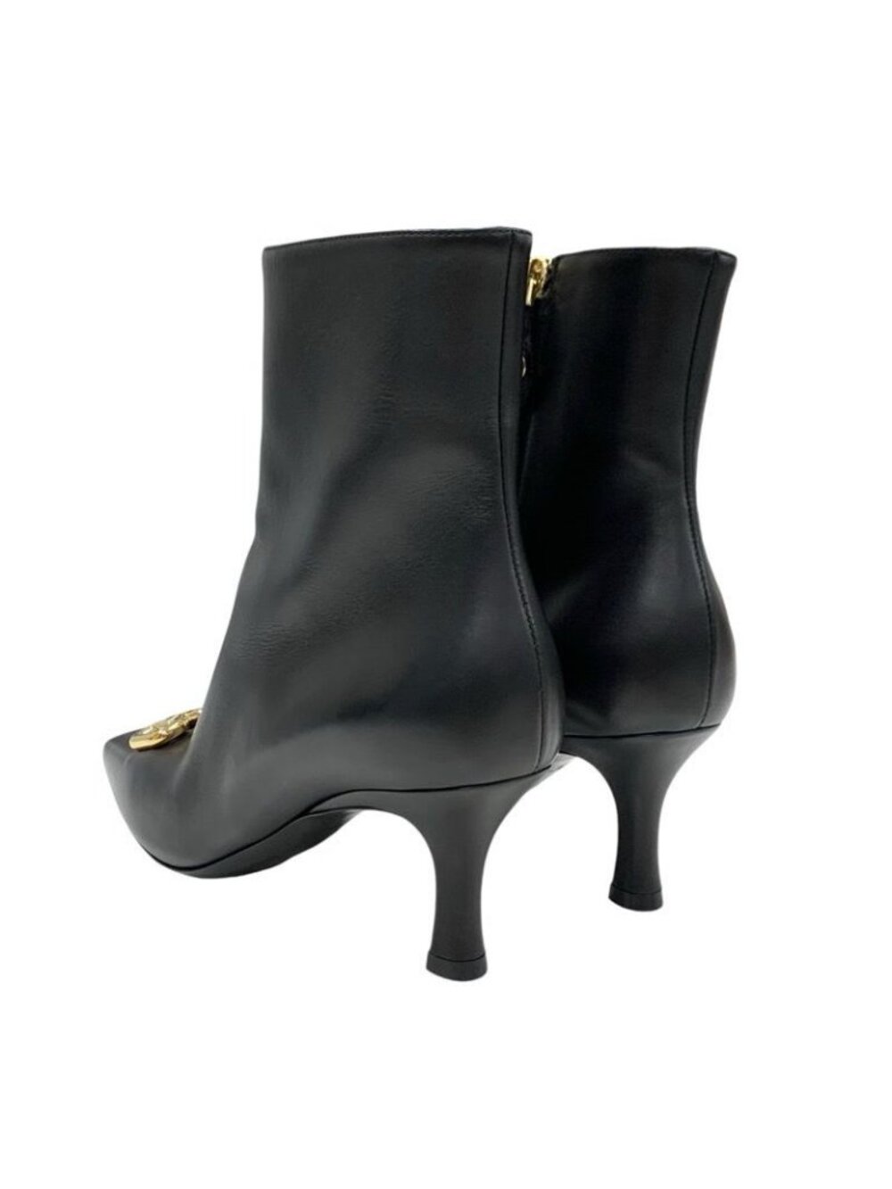 Louis Vuitton Rotary Line Boots Short Shoes Leather Black Gold Logo - Picture 4 of 10